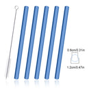 Axyaa 12mm Glass Straw Set for Bubble Tea Milk Smoothies Cocktails