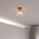 Axyaa Glass Wood LED Ceiling Lamp for Home Restaurant Living Room Decor