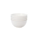 Axyaa White Vertical Grain Bowl Set - 8pcs Reusable Plastic Meal Bowls