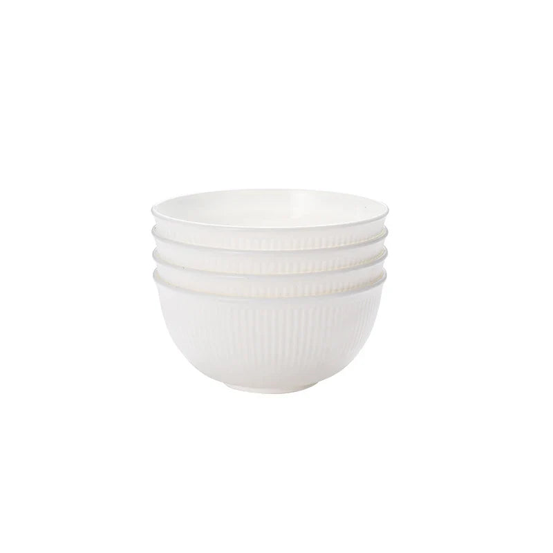 Axyaa 32pcs Reusable Plastic Cutlery Set, Wheat Bowls, Dessert Plates - Eco-Friendly Party Supplies