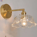 Axyaa Clear Glass LED Wall Light Fixture Modern Rotate Bedside Lamp