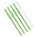 Axyaa Glass Drinking Straw Set with Brush - 4Pcs Smoothies Cocktails Bar Accessories