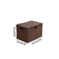 Axyaa Imitation Rattan Woven Storage Box with Lid - Home Organizer Basket