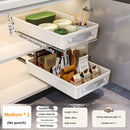 Axyaa Seasoning Storage Rack Cabinet Shelf with Sliding Pantry Basket Tray