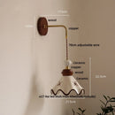 Axyaa Ceramic LED Wall Light Copper Pull Chain Modern Bedside Lamp