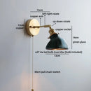 Axyaa LED Glass Wall Lamp Clear Amber Modern Nordic Design E27 Bathroom Light