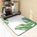 Axyaa Leaves Print Silicone Placemats - Absorbent Kitchen Dish Mat