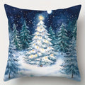 Axyaa Snowy Village & Christmas Tree Pillow Covers - Sofa Bedroom Car Cushion Cover