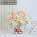 Axyaa Ceramic Vase & Flower Arrangement Set - Home Decor Crafts