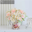 Axyaa Ceramic Vase & Flower Arrangement Set - Home Decor Crafts