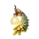 Axyaa Resin Art Peacock Wall Lamp: Retro Aesthetic European Style for Bedrooms and Corridors
