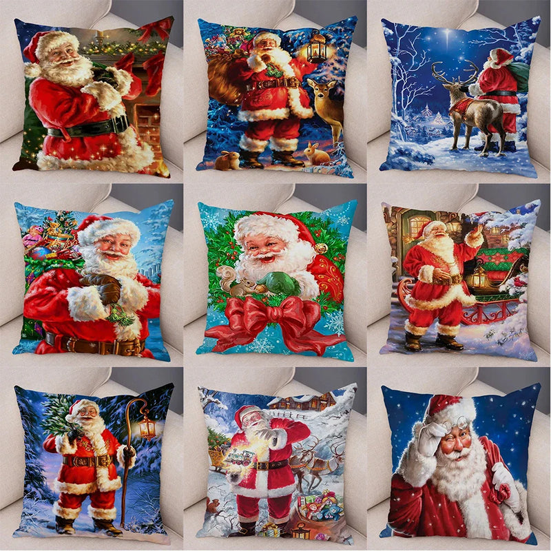 Christmas Santa Claus Pillowcase - Axyaa Christmas Day Party Sofa Decoration Gift