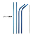 Axyaa Stainless Steel Straw Set - Reusable, High Quality, Colorful, with Cleaner Brush