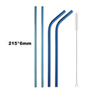 Axyaa Stainless Steel Straw Set - Reusable, High Quality, Colorful, with Cleaner Brush