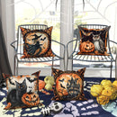Axyaa Halloween Pillowcase: Witch Pumpkin Cat Castle Pattern for Living Room Sofa