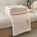 Axyaa Diamond Striped Plush Fleece Sofa Throw Blanket for Warmth & Comfort