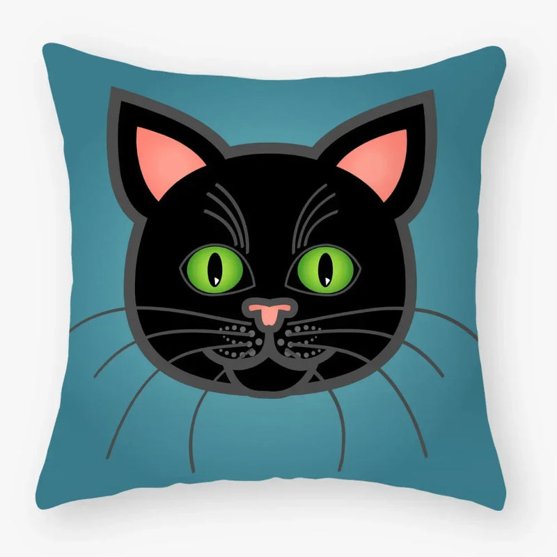 Axyaa Black Cat Pillowcase 45*45 Sofa Car Home Decor Cushion Cover