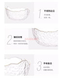 Axyaa 1500ml Glass Bowl for Household, Tableware, Fruit Dessert Plate, Gold-Plated Bowl