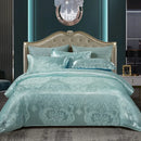 Axyaa Luxury Jacquard Bedding Set - European Style Satin Duvet Cover for Double Bed