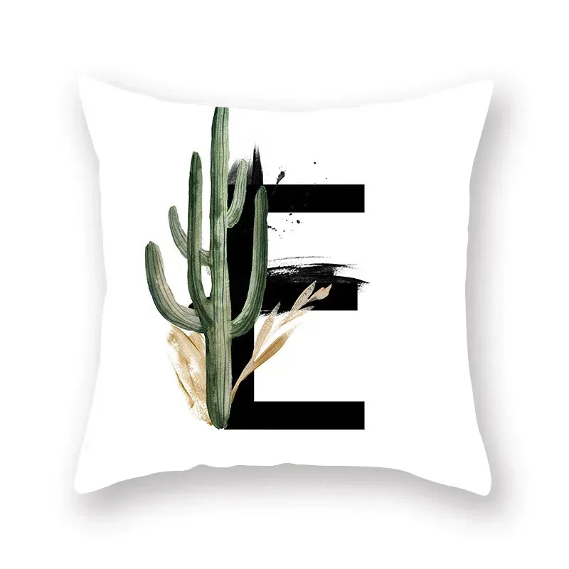Floral Alphabet Pillow Case by Axyaa: Home & Car Decorative Cushion Cover