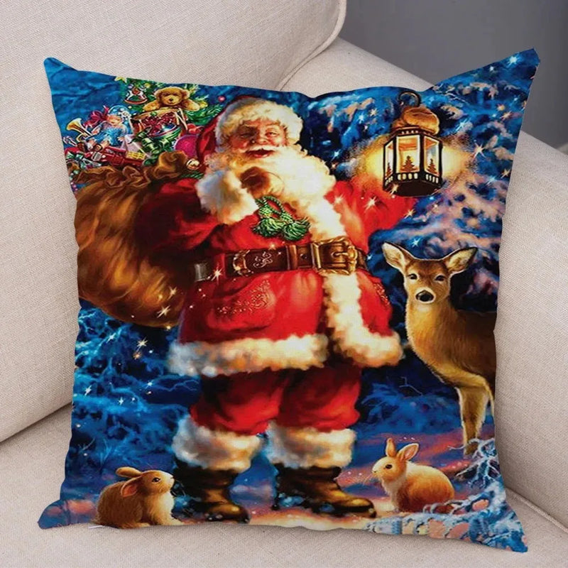 Christmas Santa Claus Pillowcase - Axyaa Christmas Day Party Sofa Decoration Gift
