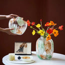 Axyaa Clear Glass Irregular Pattern Vase for Home Decor and Flower Arrangement
