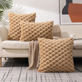 Geometric Gray Plush Pillow Covers for Couch Bed Sofa by Axyaa