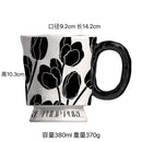 Axyaa Ceramic Tulip Garden Couple Mug Set