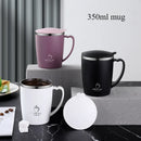 Axyaa Double Wall Stainless Steel Thermal Coffee Cup with Handle and Lid