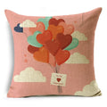 Axyaa Pink Heart Pattern Cushion Cover - 40cm/45cm & 50cm Sizes