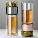 Axya Double Layer Glass Tea Infuser Tumbler - 390ML