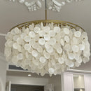 Axyaa Aeolian Bells Shell Chandelier: Mediterranean Style Hanging Lamp for Home Décor.