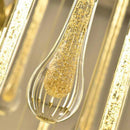 Axyaa 3W LED K9 Crystal Chandelier, Metal Round Stairs Villa Suspend Lamp Light Fixture