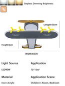 Axyaa Kids' Aircraft Ceiling Light: Remote-Controlled Smart Lamp for Boys' Bedroom