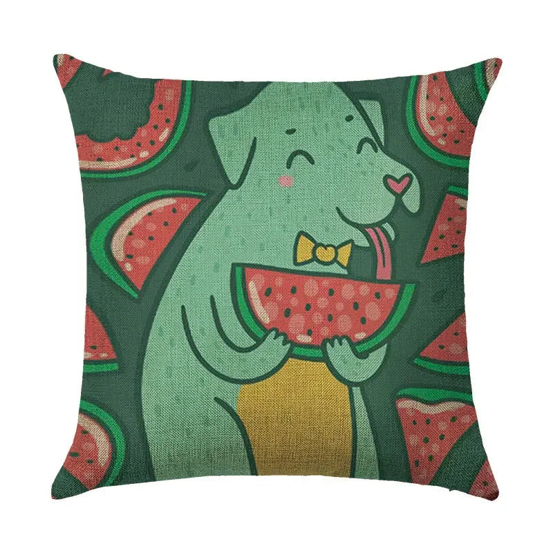 Axyaa Cartoon Design Linen Pillowcase for Home Décor