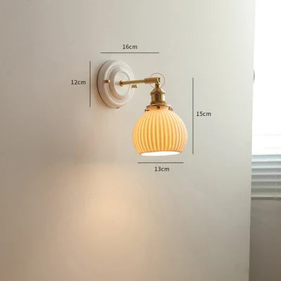 Axyaa White Ceramic Wall Lamp Modern Nordic Japanese Style LED Lighting