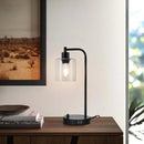 Axyaa Glass Table Lamp with USB Charging Port & Dimmer Switch
