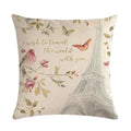 Axyaa Spring Paris Bird Flower Pillowcase Set for 45x45 Cm Pillows