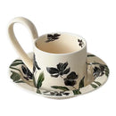Axyaa Long-handled Iris Coffee Cup and Saucer Set
