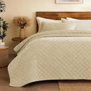 Axyaa Velvet Quilt King Size Bedding Set - Reversible Luxury Lightweight Comforter