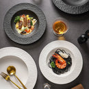Axyaa Stone Straw Hat Plate Pasta Salad Soup Dessert Kitchen Solid Color Plate