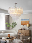 Axyaa Pink Beauty Glass Chandelier French Design Hanging Light for Dinning Room
