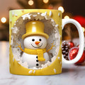 Axyaa 3D Snowman Ceramic Mug 11oz - Kids Birthday & Christmas Gift Cup