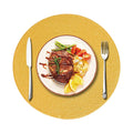 Axyaa Christmas Black Round Woven Placemats Set for Kitchen Tables - 6PCS