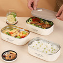 Axyaa 600ml Insulated Lunch Box Rectangular Food Storage Container Large Capacity