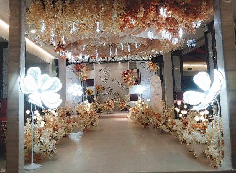 Luminous Flower Lamp LED White Lace Decor for Wedding & Party Events by Axyaa
