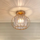 Axyaa Crystal LED Ceiling Lamps: Minimalist Lighting Fixtures for Bedroom, Living Room, Corridor