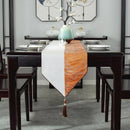 Axyaa Chinese Style Luxury Jacquard Table Runner with Tassel for Home Decor