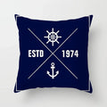 Axyaa Blue Mediterranean Compass Anchor Pillow Cover 45x45cm