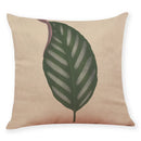 Axyaa Big Leaf Pattern Linen Pillowcase 45x45cm for Car Sofa Home Décor